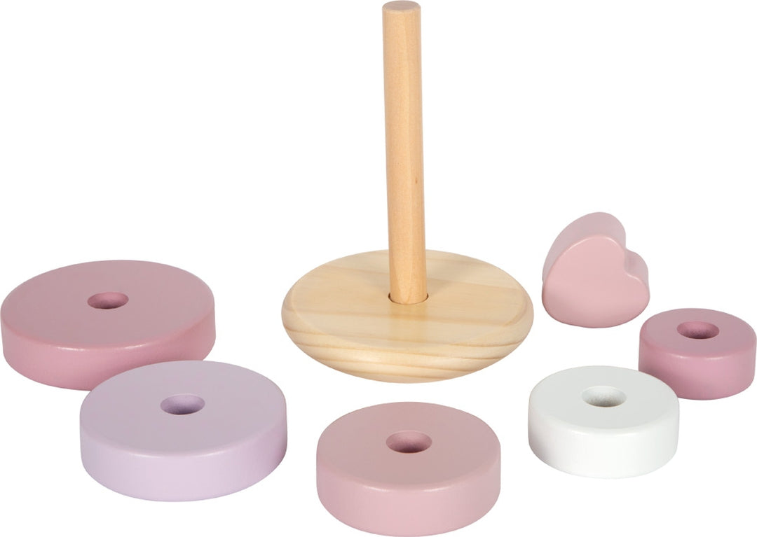 Personalized Birth Stacking Tower with Birth Details – Pink with Heart