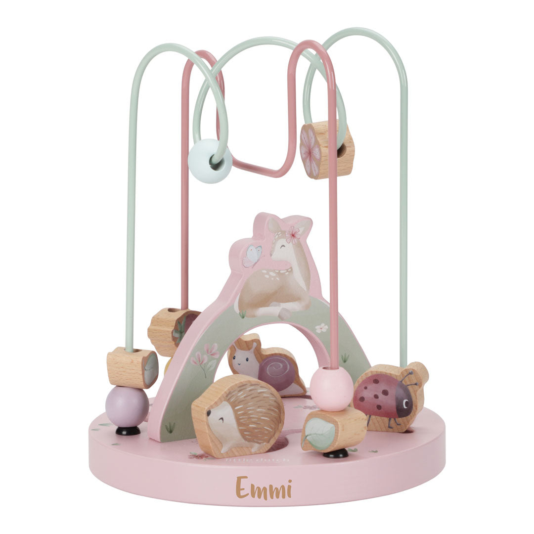 Personalisierbare Fairy Garden Motorikschleife aus Holz – optional mit Name