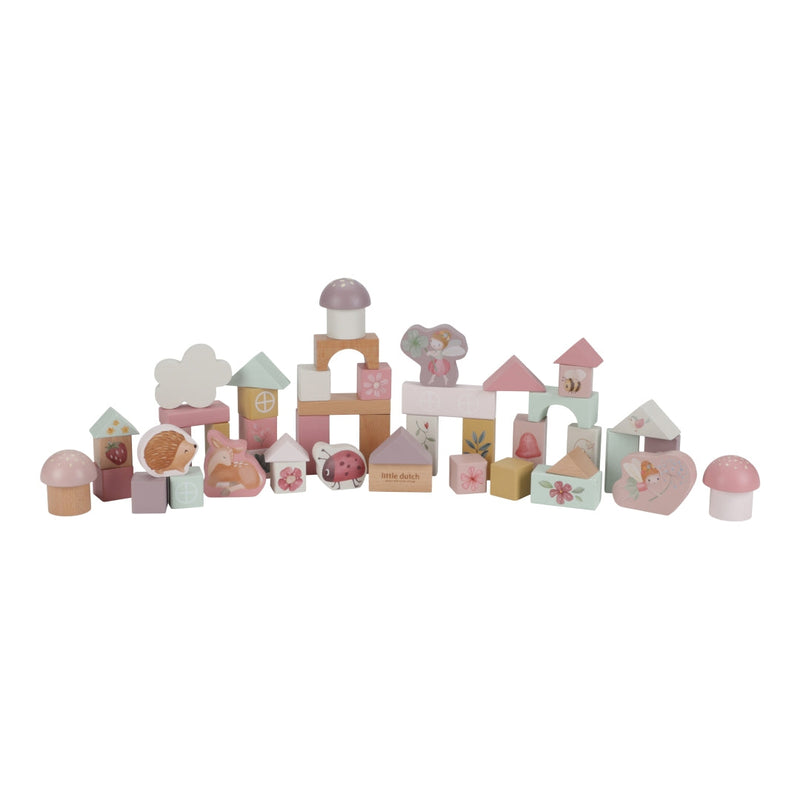 Little Dutch Holzbausteine Fairy Garden – 50 Teile im Aufbewahrungsbehälter