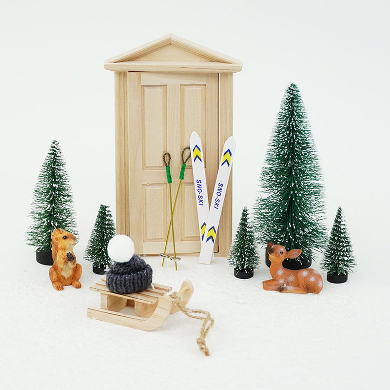 Wichtel Schnee-Spaß Zubehörset mit Kunstschnee, Bäumen, Schlitten und Winterdeko