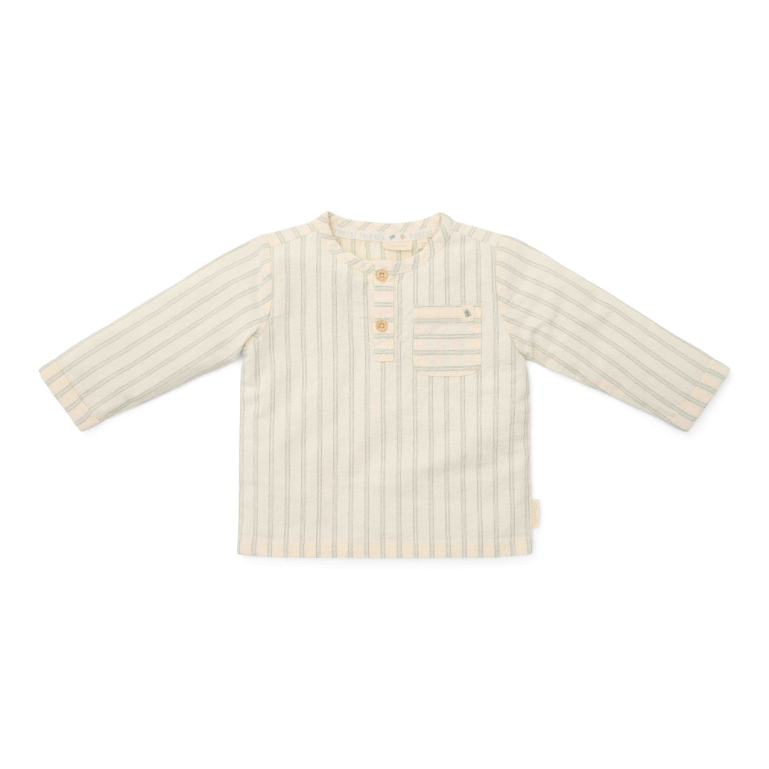 Produktansicht 1: Langarm Bluse Forest Green Stripe für Babys und Kinder