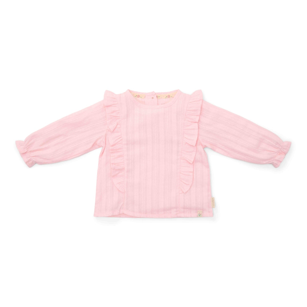 Langarmbluse Lotus Fairy Garden von Little Dutch – hellrosa Kinderbluse mit Rüschen