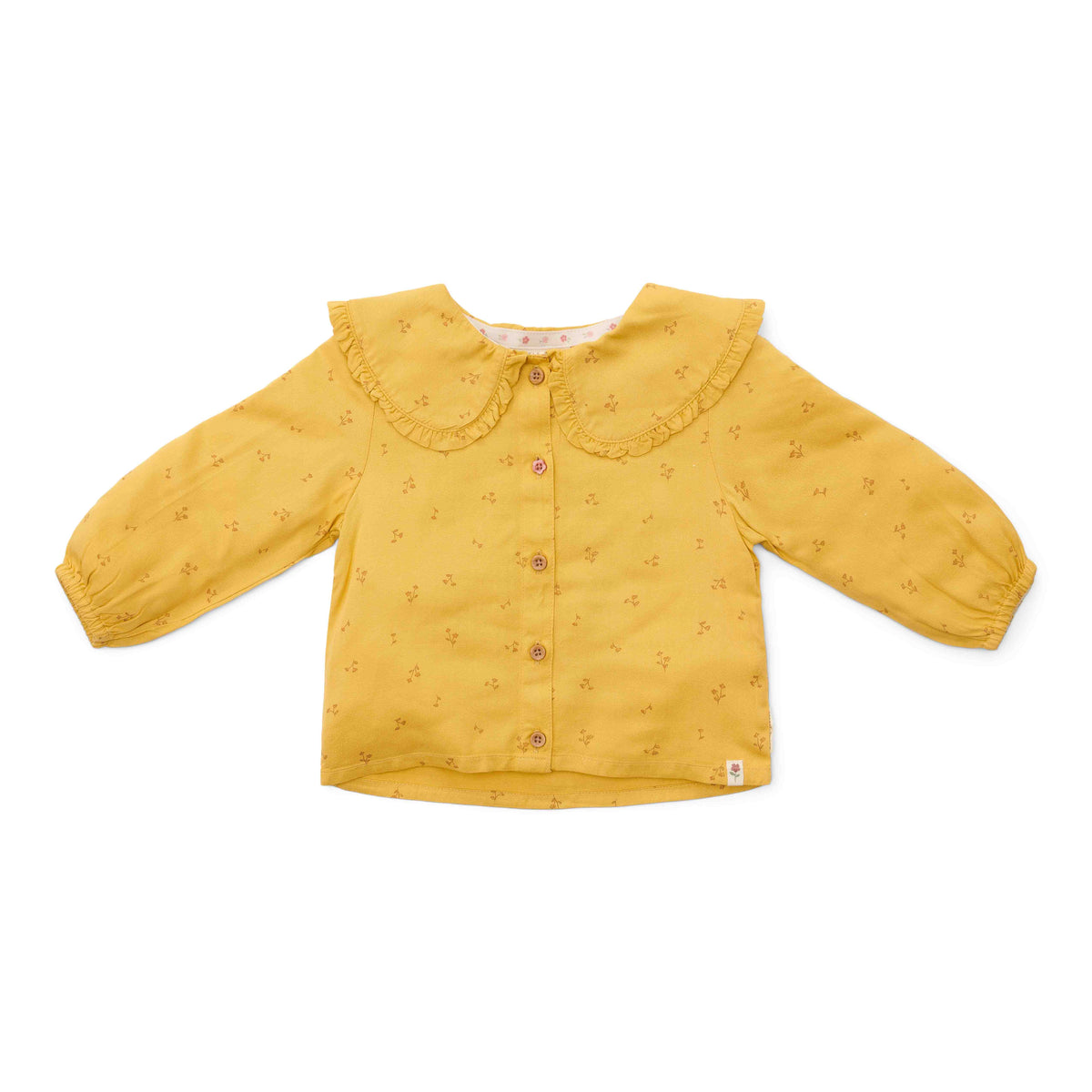Little Dutch Bluse Warm Yellow Blooming Flower – weitere Produktansicht mit Knopfdetails