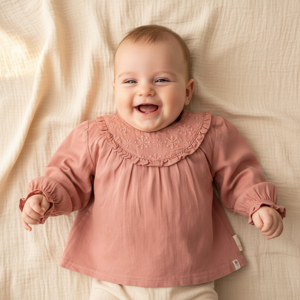 Little Dutch Bluse Warm Rose aus der Little Farm Kollektion