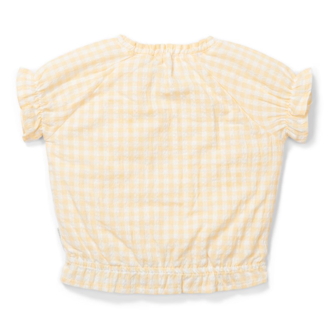Kinderbluse Sunshine Checks Gelb – Größe 74–104