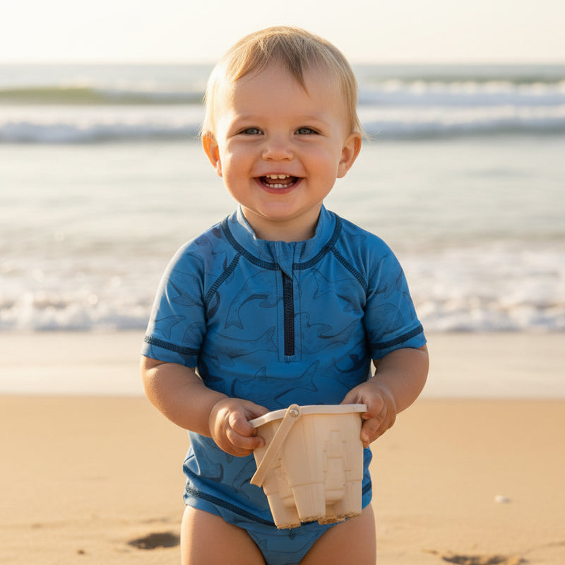 Bade-T-Shirt Sea Life für Kinder in Blau – Produktansicht