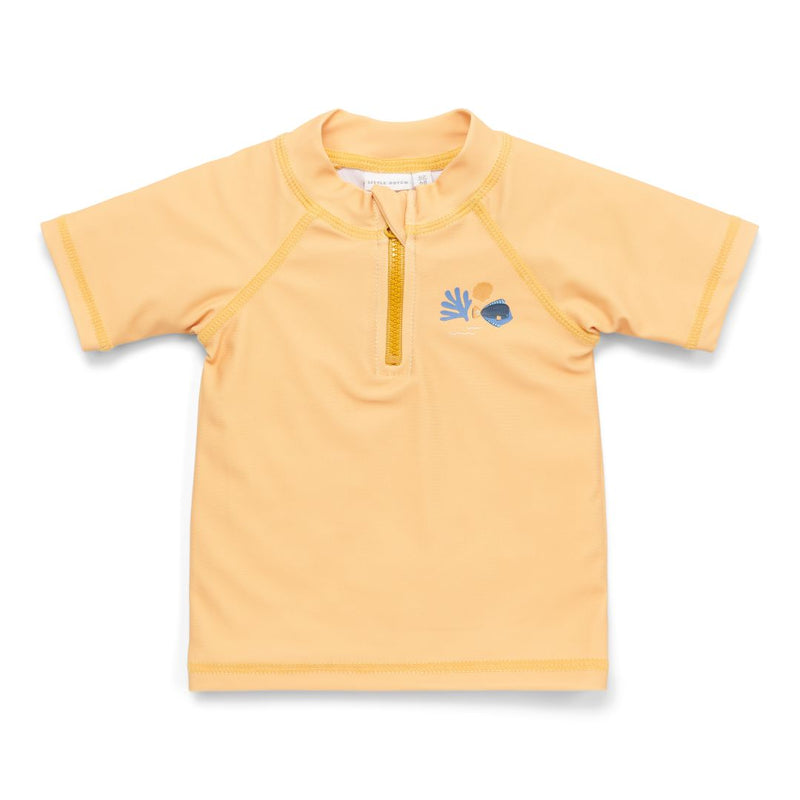 Zwem-T-shirt korte mouw Honey Yellow – UV-shirt voor kinderen