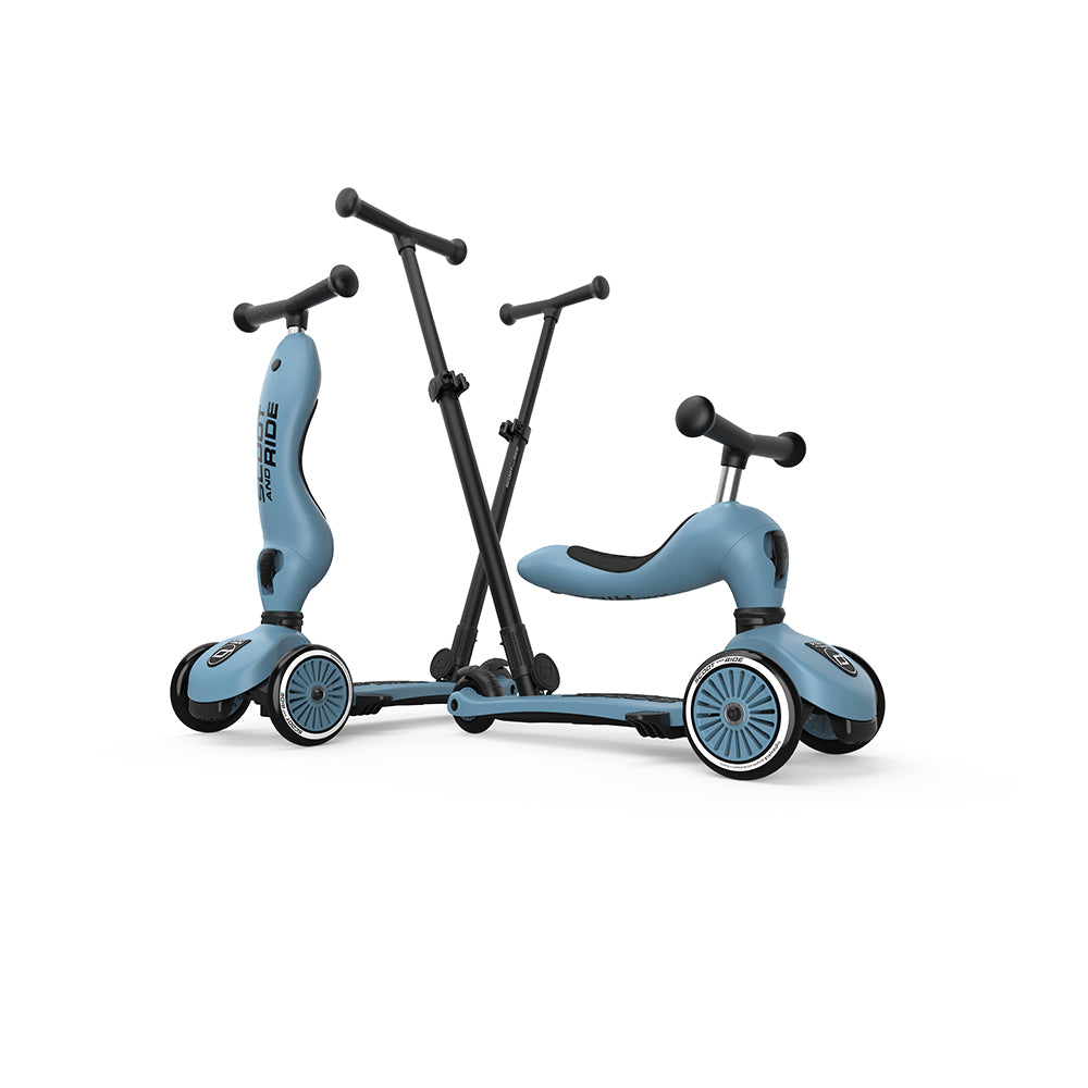 Highwaykick 1 Push & Go staal | Scoot and Ride