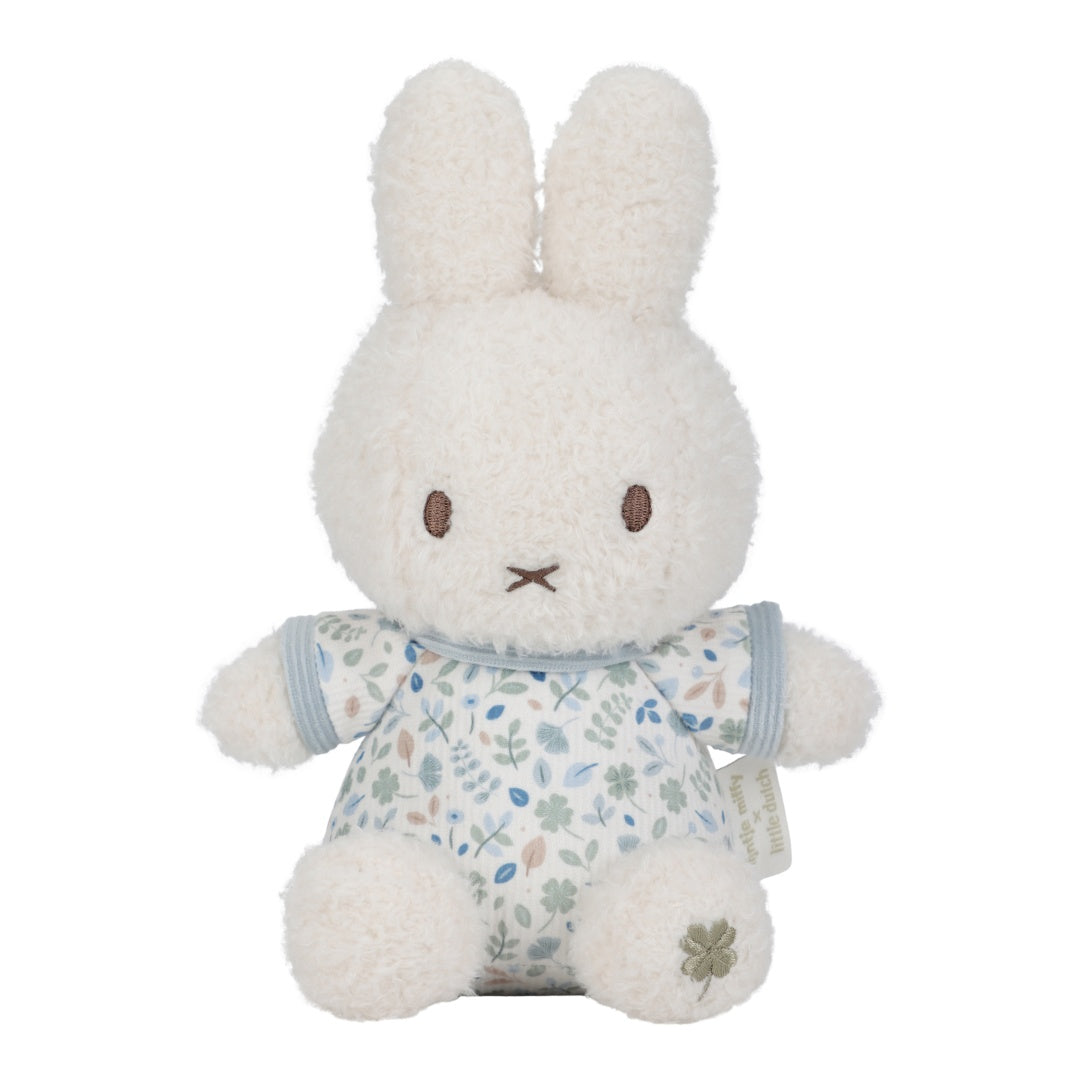 Miffy Kuscheltier Hase Lucky Leaves 20 cm in Blau – weicher Plüsch- und Cordhase zum Kuscheln für Babys ab Geburt