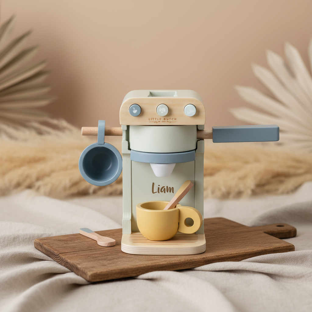 Little Dutch Holz-Kaffeemaschine Mint – Spielzeug für die Kinderküche