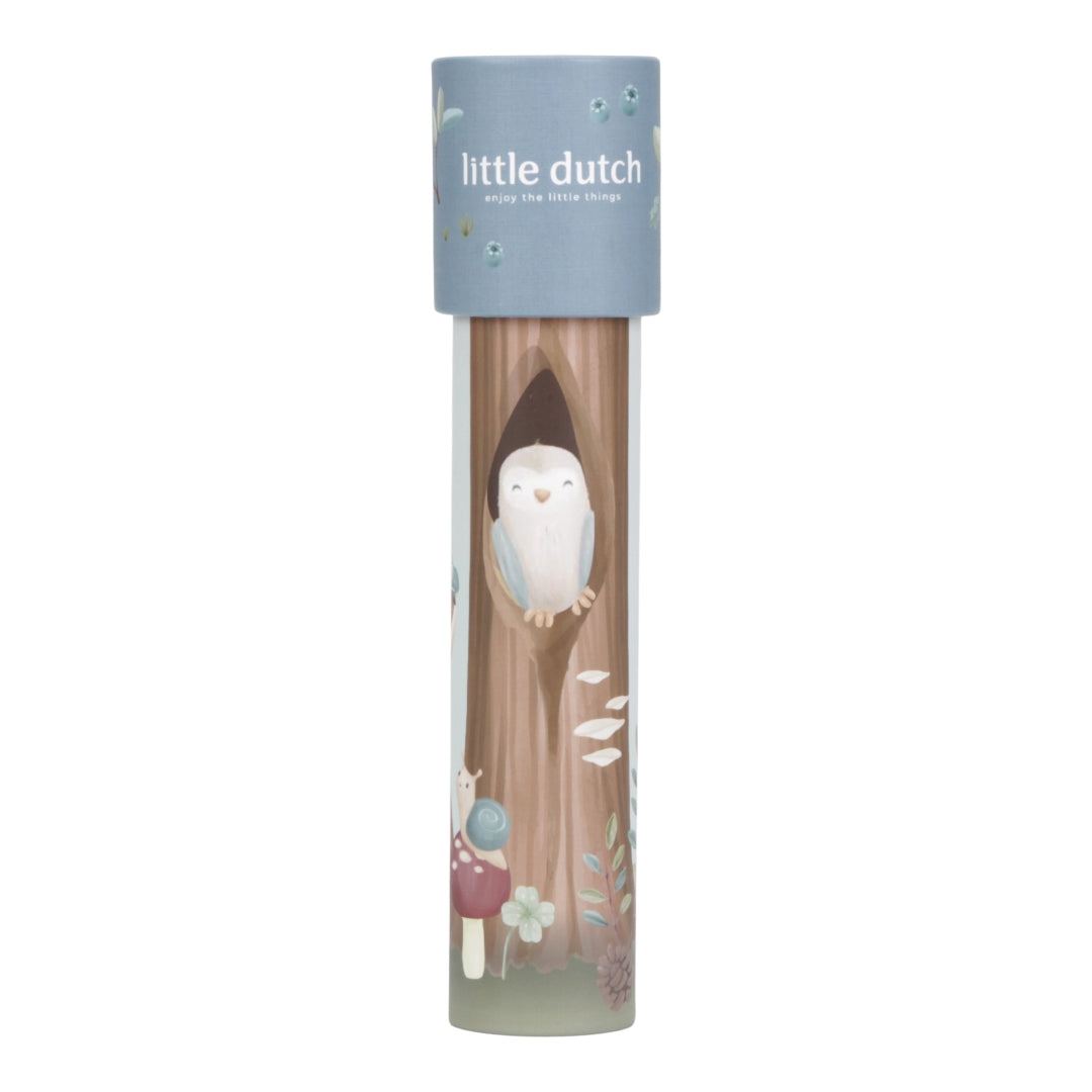 Little Dutch Kaleidoskop Forest Friends in Blau – Kinderspielzeug mit wechselnden farbenfrohen Mustern zum Drehen und Entdecken ab 3 Jahren