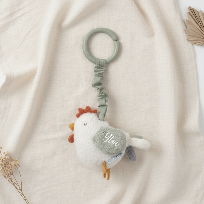 Personalisiertes Zittertier Huhn Little Farm mit Name für Babys ab Geburt