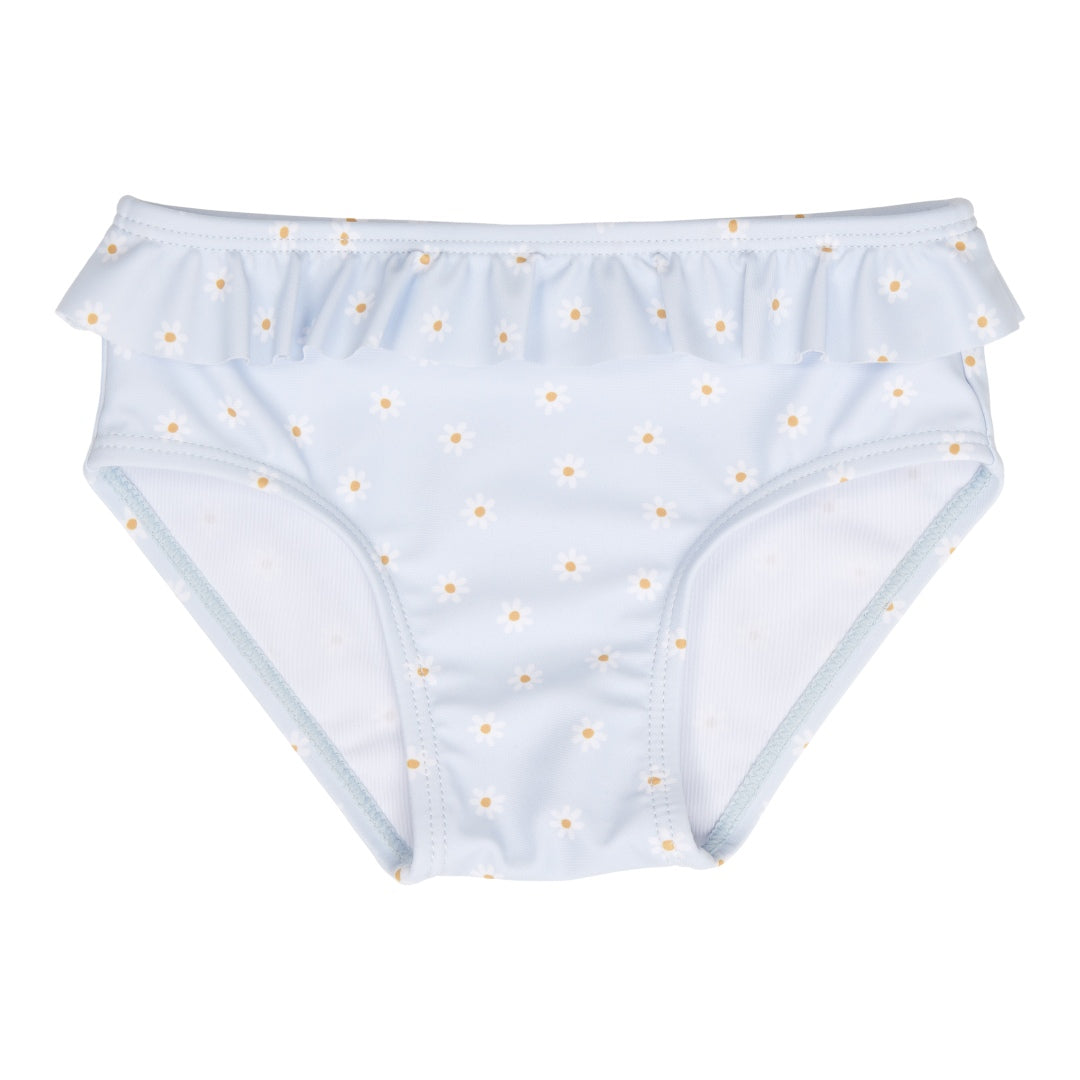 Bikini-Unterteil Daisies Blue von Little Dutch – hellblaue Badehose mit Rüschen