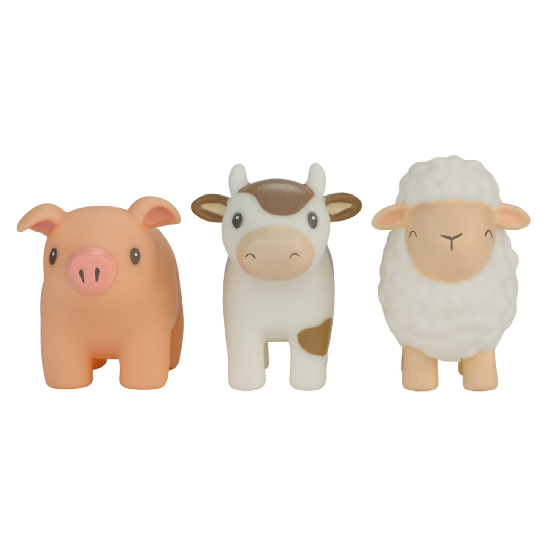 Badefiguren Little Farm von Little Dutch – drei handliche Bauernhof-Figuren für Badewanne und freies Spielen ab 4 Monaten