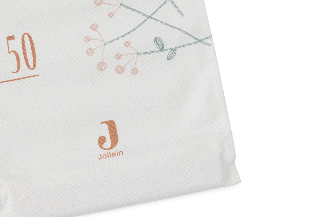 Jollein Kinder-Messlatte Lovely Birds – dekorative Wachstumsskala aus Baumwolle mit Aufhängeschlaufe für das Kinderzimmer