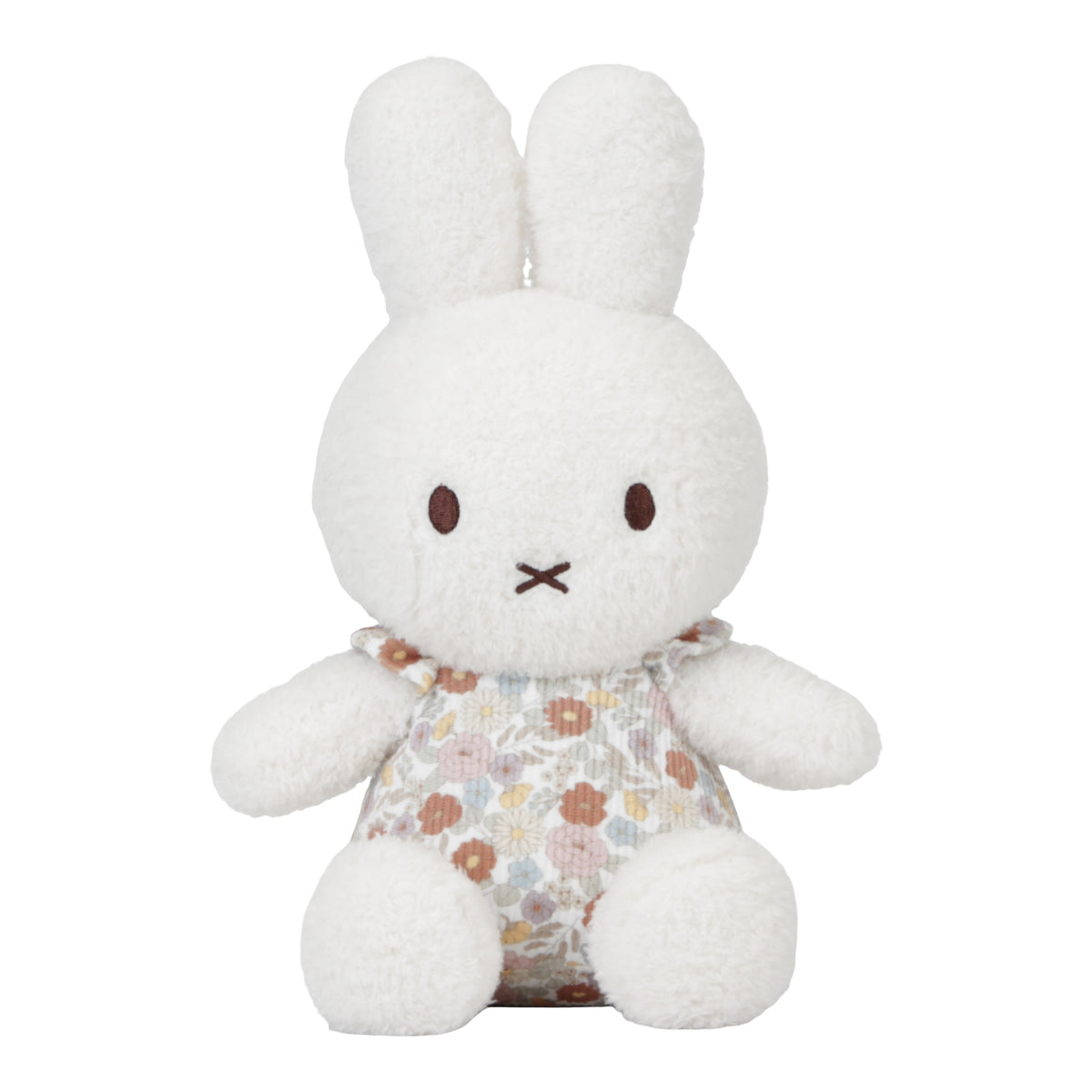Miffy Kuscheltier Hase Vintage Little Flowers 25 cm – weicher Plüschhase mit Cord-Kleid im Blumen-Design für Babys ab Geburt