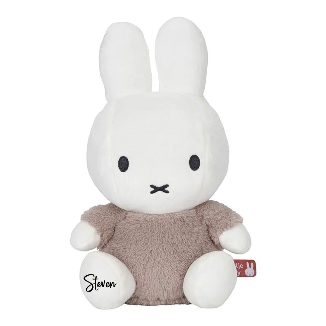 Knuffel konijn Fluffy 25 cm, taupe | Miffy x Tiamo