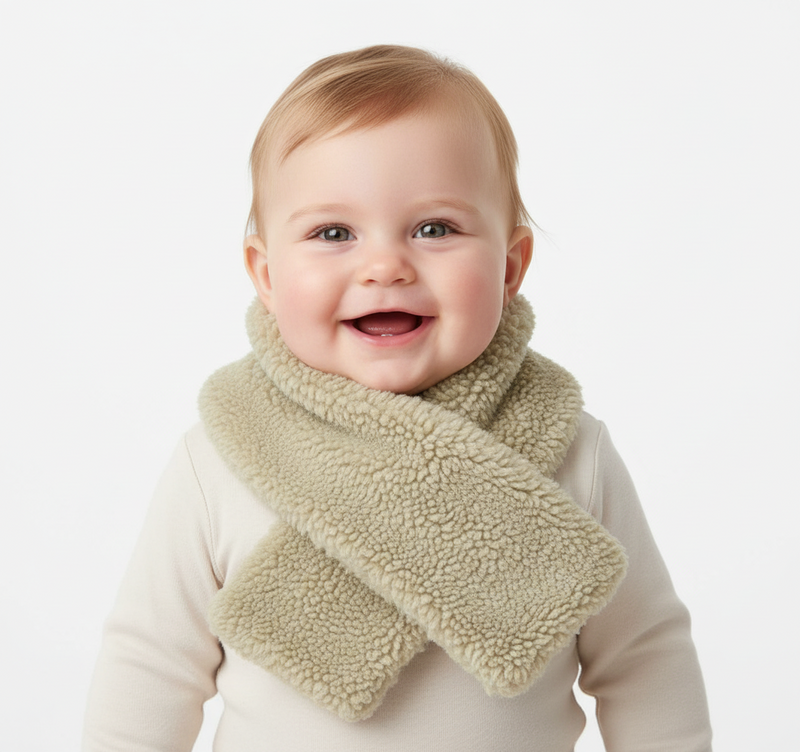 Little Dutch Teddy-Schal Soft Green für Babys und Kinder