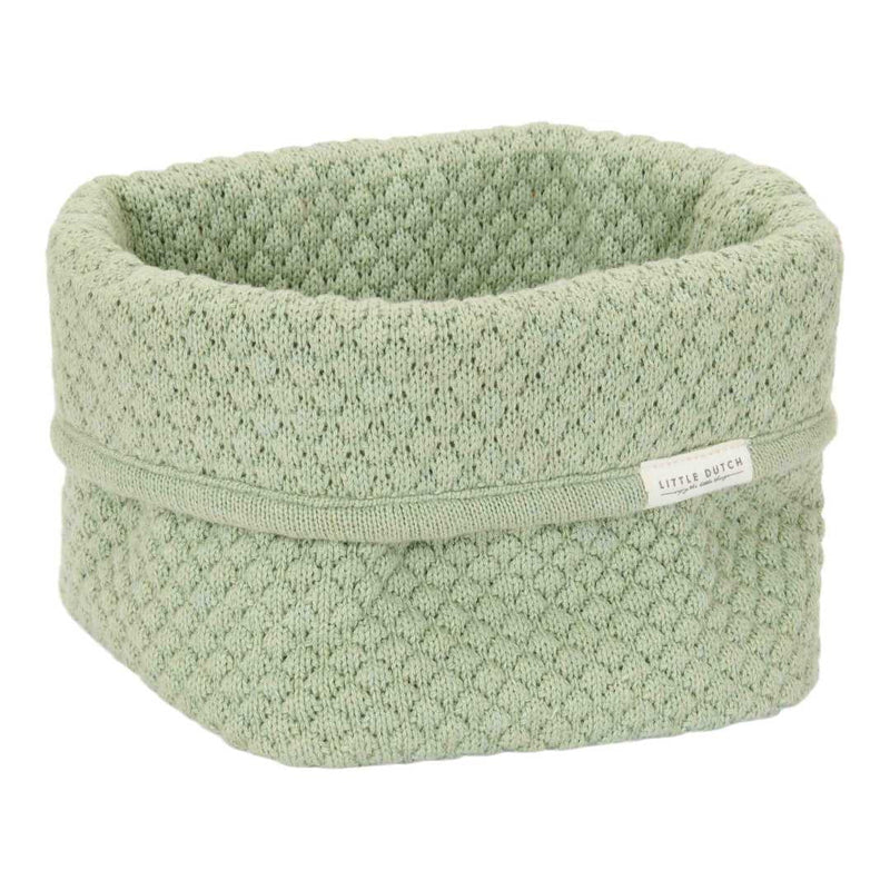 Kleines Pflegekörbchen Pure Sage 15 × 15 × 15 cm für den Wickelplatz