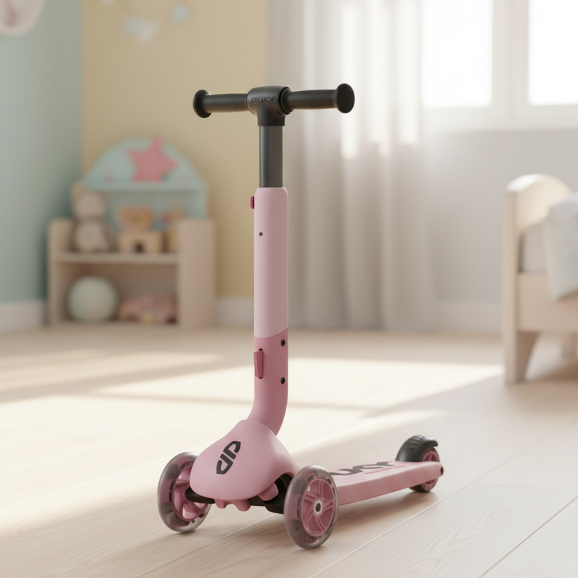 Patinete Puky Push con ruedas LED rosa frambuesa | PUKY
