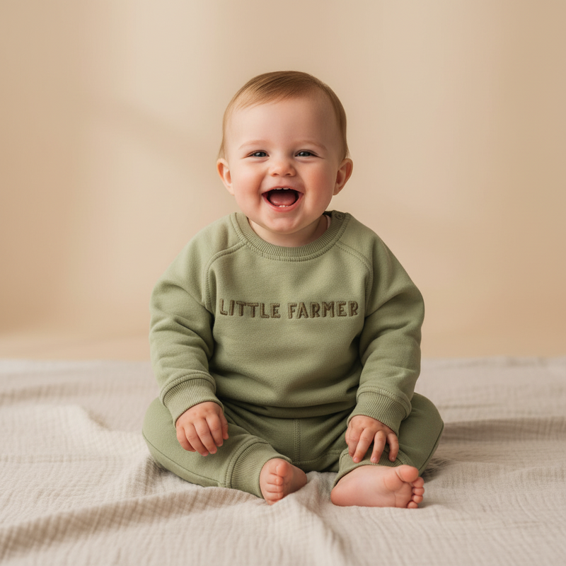 Pullover Little Farmer Grün von Little Dutch – Kinderpullover aus Bio-Baumwolle