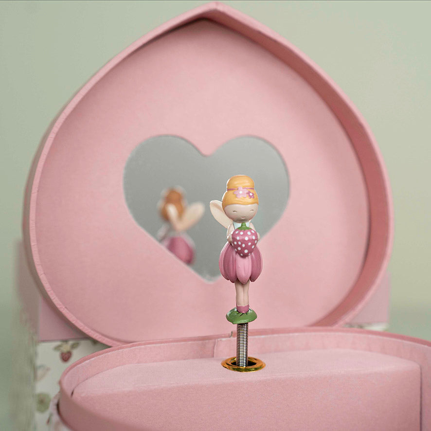 Little Dutch Musik-Schmuckkästchen Fairy Garden – farbenfrohe Schmuckdose mit tanzender Fee, Spiegel und mechanischer Melodie ab 3 Jahren