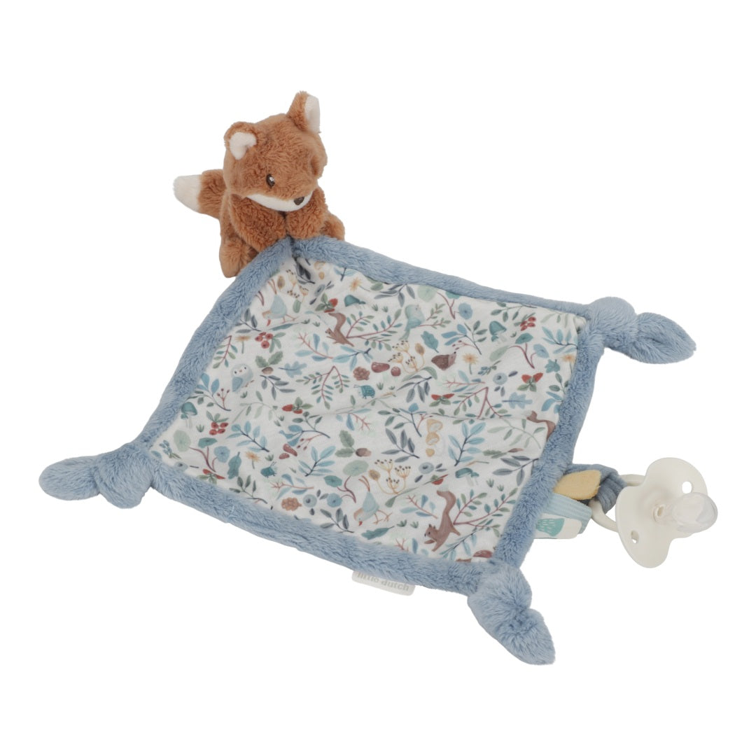 Schnuffeltuch Druck Fuchs Forest Friends von Little Dutch – kuscheliges Baby-Tuch mit verschiedenen Stoffstrukturen und Greifdetails