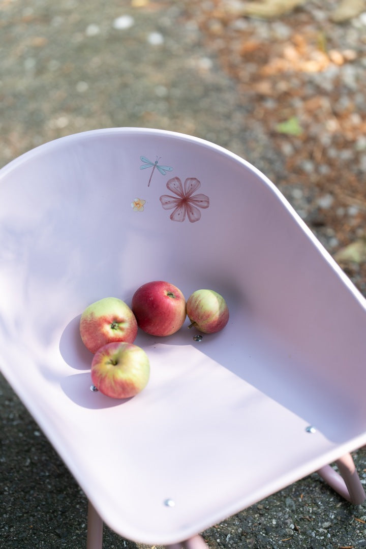 Little Dutch Fairy Garden Schubkarre für Kinder – Outdoor-Spielzeug mit Metallrahmen, Kunststoffrad und rutschfesten Griffen