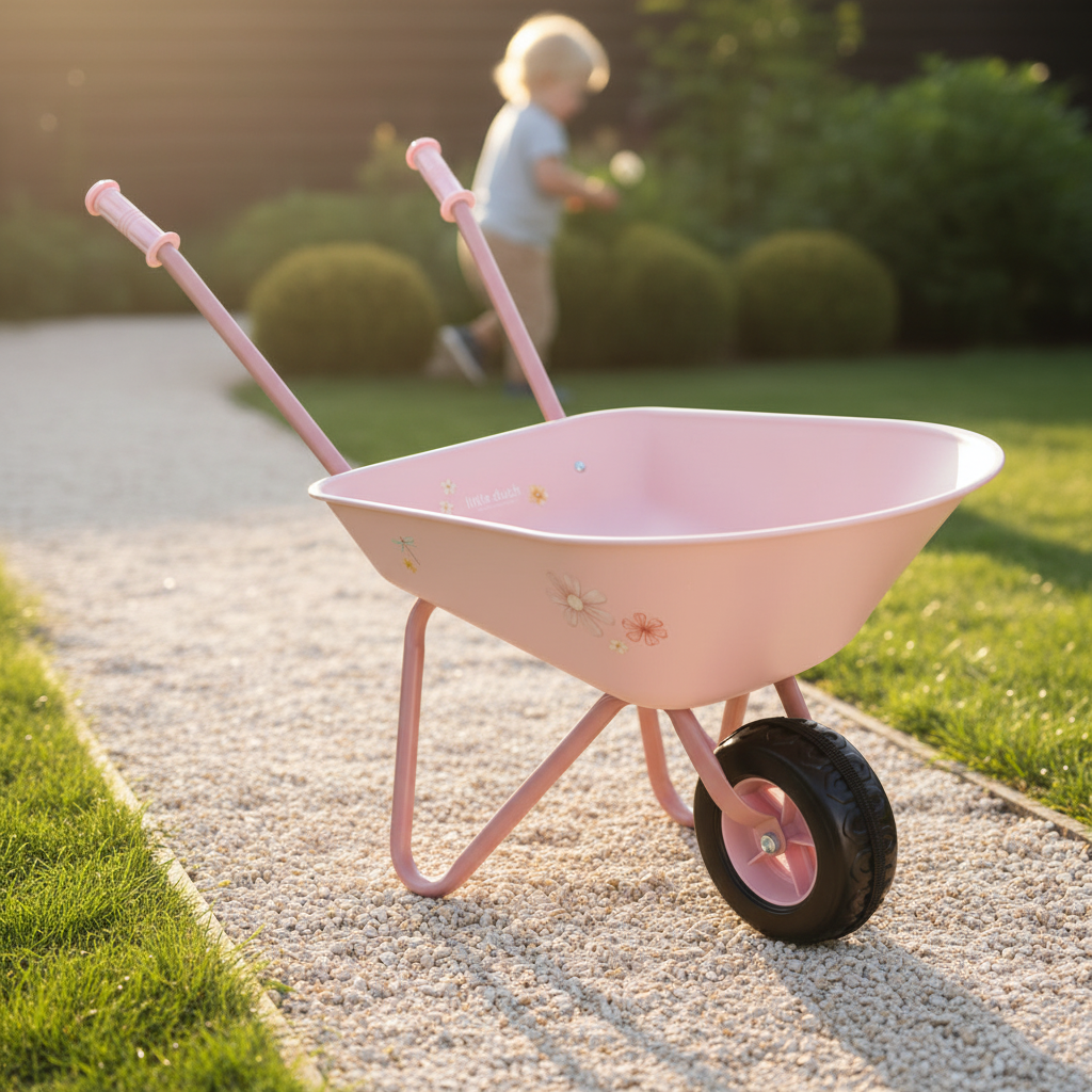 Kinder-Schubkarre Fairy Garden von Little Dutch aus Metall und Kunststoff ab 4 Jahren