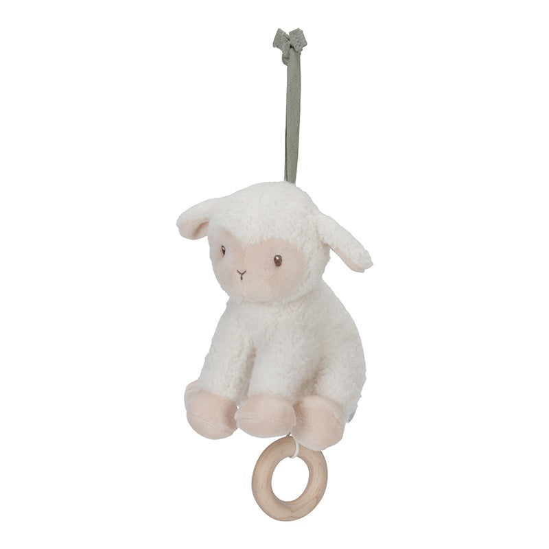 Little Dutch Spieluhr Schaf Little Farm – weiche Baby-Spieluhr mit beruhigender Schlafmelodie als Einschlafhilfe ab Geburt