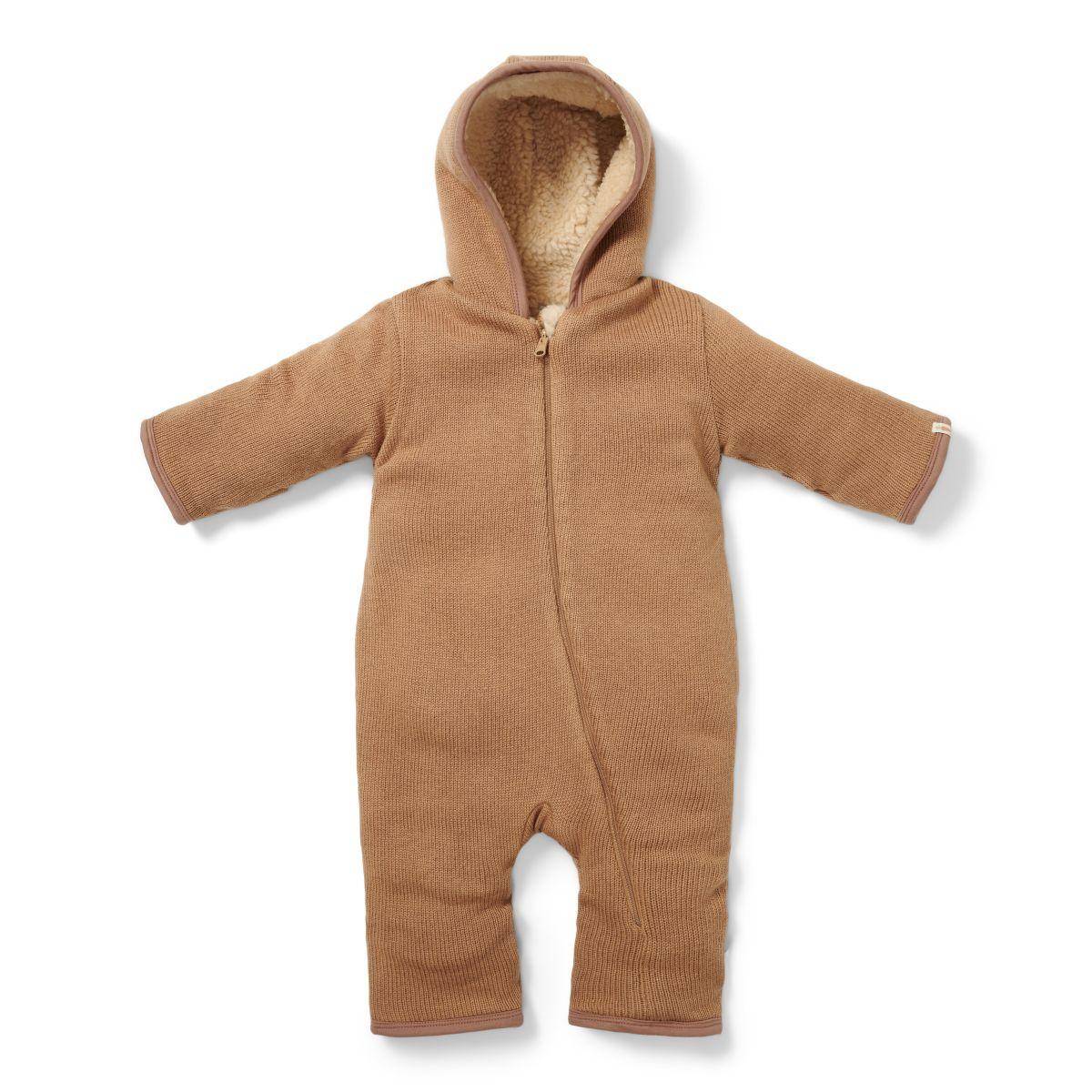 Little Dutch Strick-Overall Braun 50/56 mit Kapuze