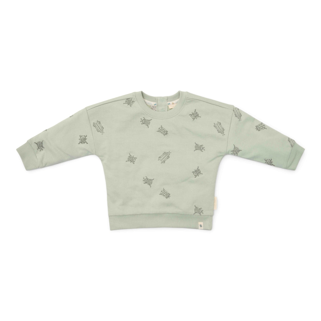 Little Dutch Sweatshirt Forest Mint Bugs in Mintgrün mit Käfer-Stickerei