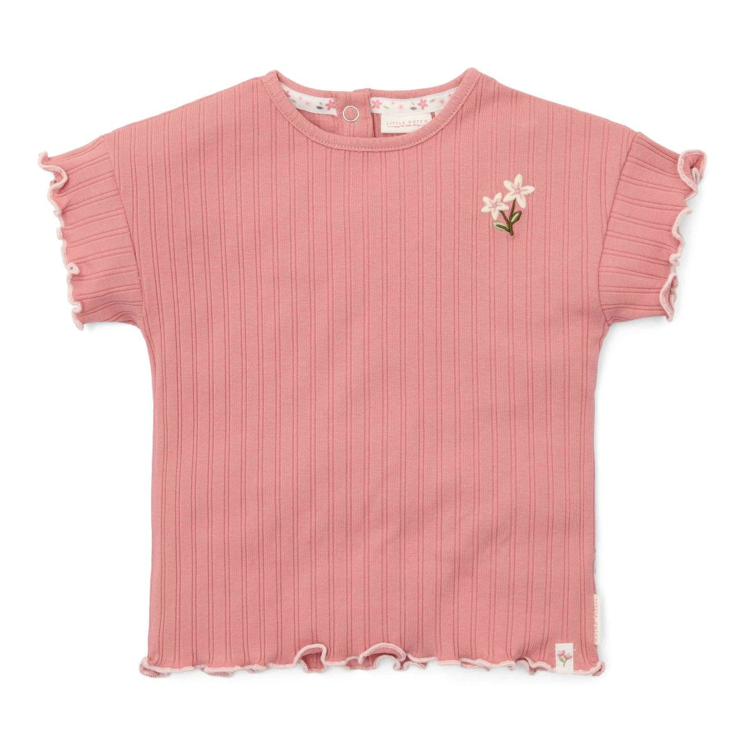 Little Dutch T-Shirt Pink Blush kurzarm in Rosa aus Bio-Baumwollmischung