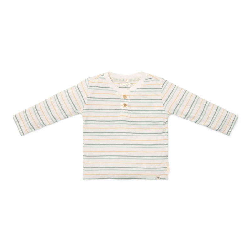 Little Dutch Langarmshirt Multi Stripe – Forest Friends Streifen in Naturtönen