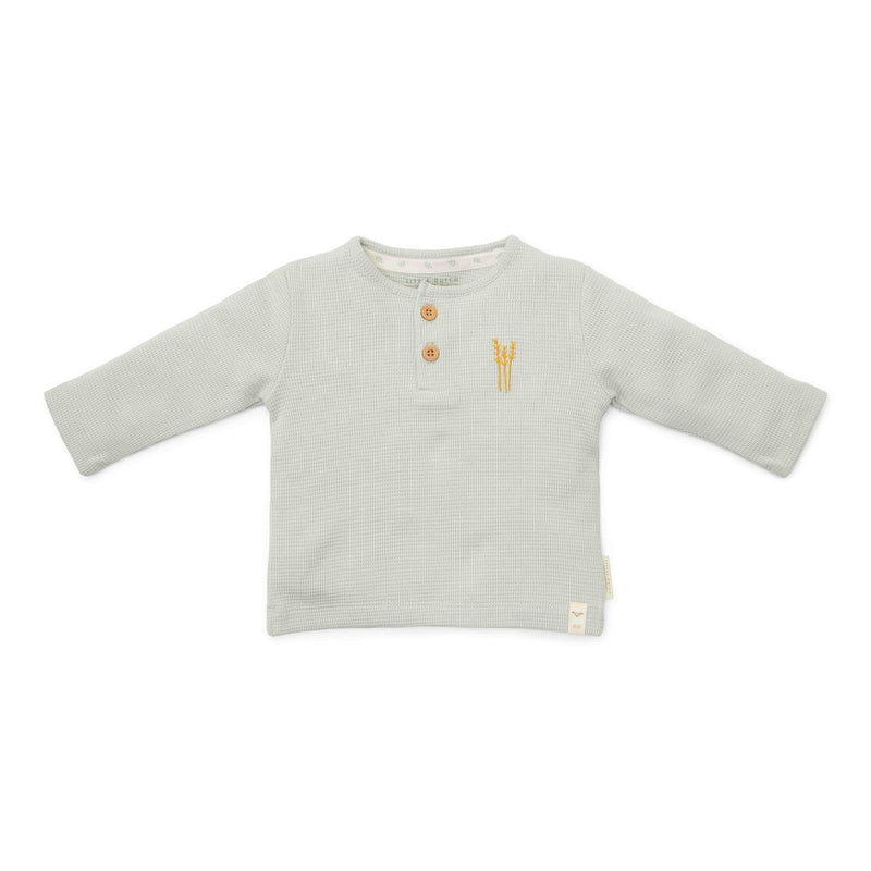 Langarmshirt Soft Green mit Waffelstruktur – Produktansicht