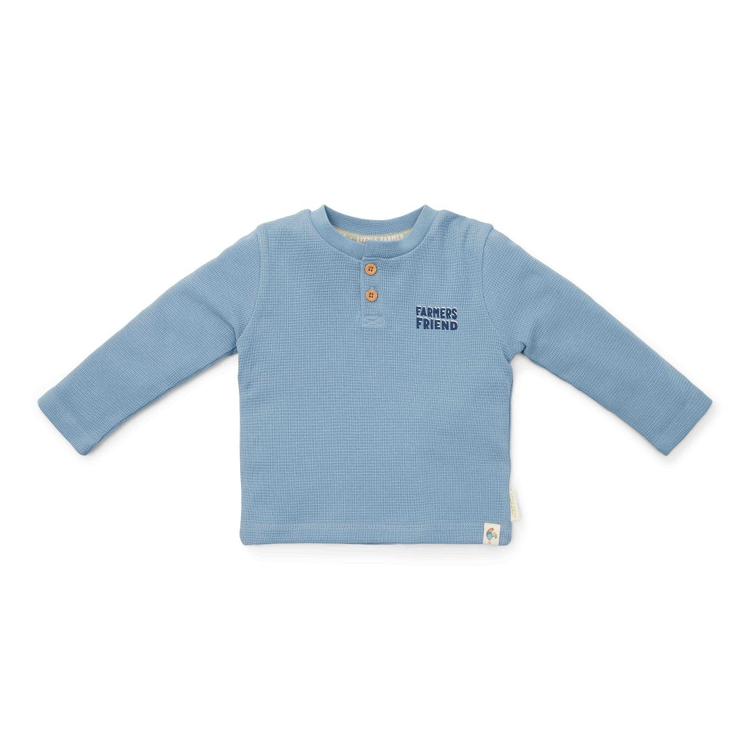Little Dutch Langarmshirt Waffle Ice Blue aus Bio-Baumwolle