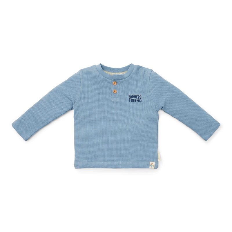 Little Dutch Langarmshirt Waffle Ice Blue aus Bio-Baumwolle