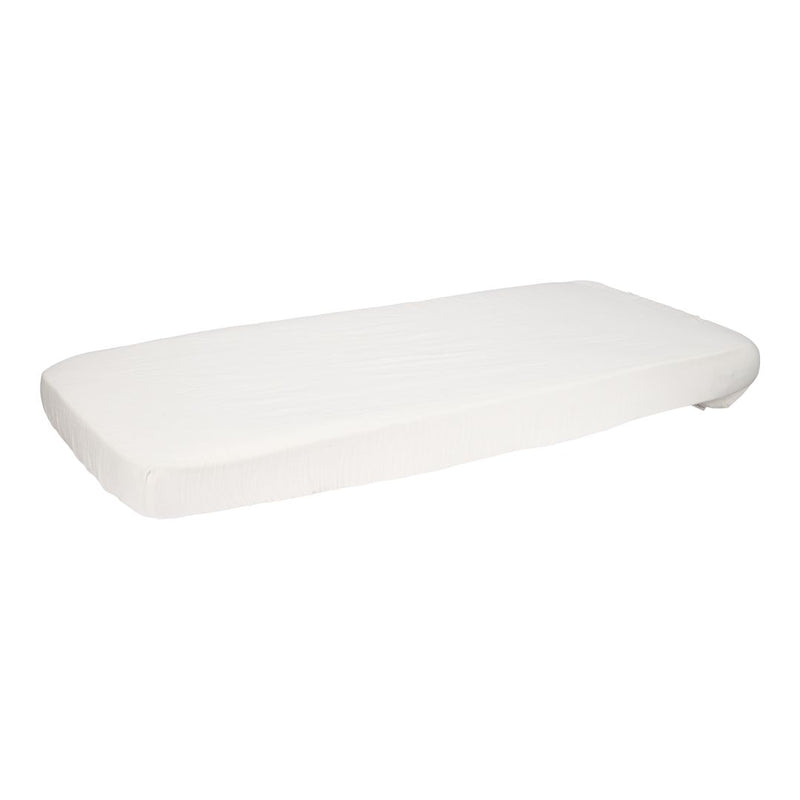 Little Dutch Musselin-Spannbettlaken Soft White 60 × 120 cm