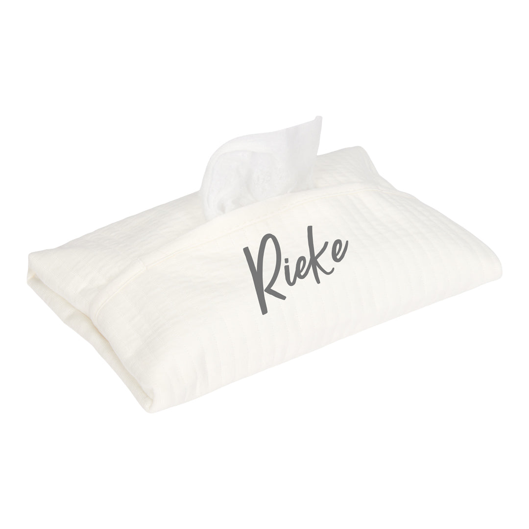 Little Dutch Feuchttücherbezug Pure Soft White personalisiert mit Name