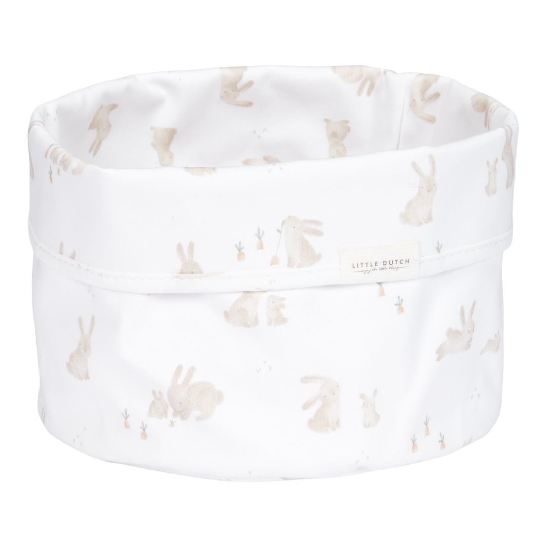 Rundes Little Dutch Pflegekörbchen Baby Bunny – praktischer Aufbewahrungskorb für Pflegeprodukte, Windeln und kleine Babyartikel