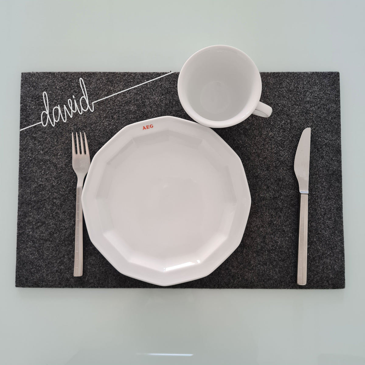 Dunkelgraues Gilde Filz-Platzset 30 × 45 cm aus Polyester-Filz