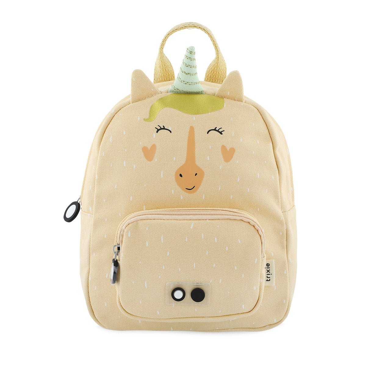 Trixie Kinder-Rucksack Frau Einhorn in Soft Orange – kleiner wasserabweisender Tierrucksack mit Frontfach und gepolsterten Trägern
