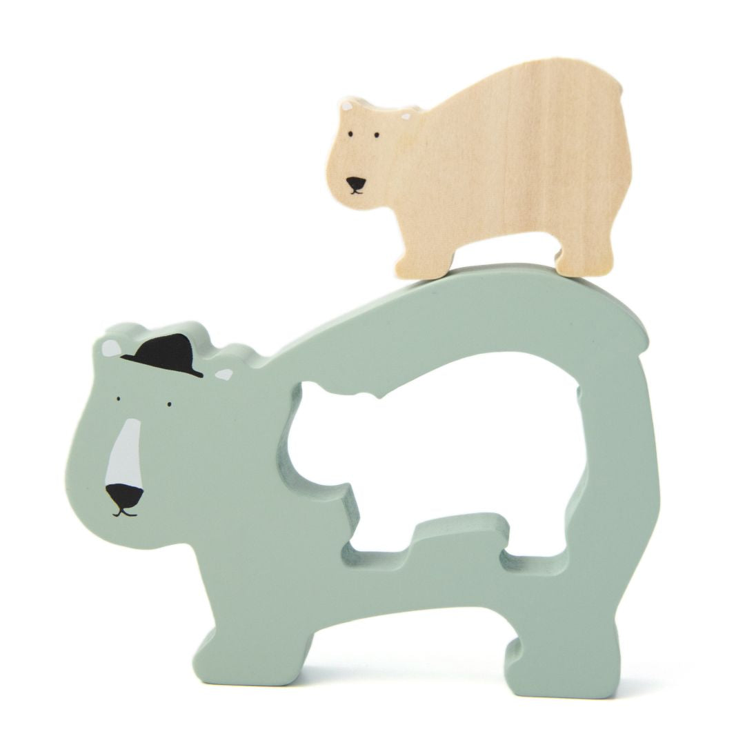 Trixie Holz-Babypuzzle Herr Eisbär mit zwei Puzzleteilen