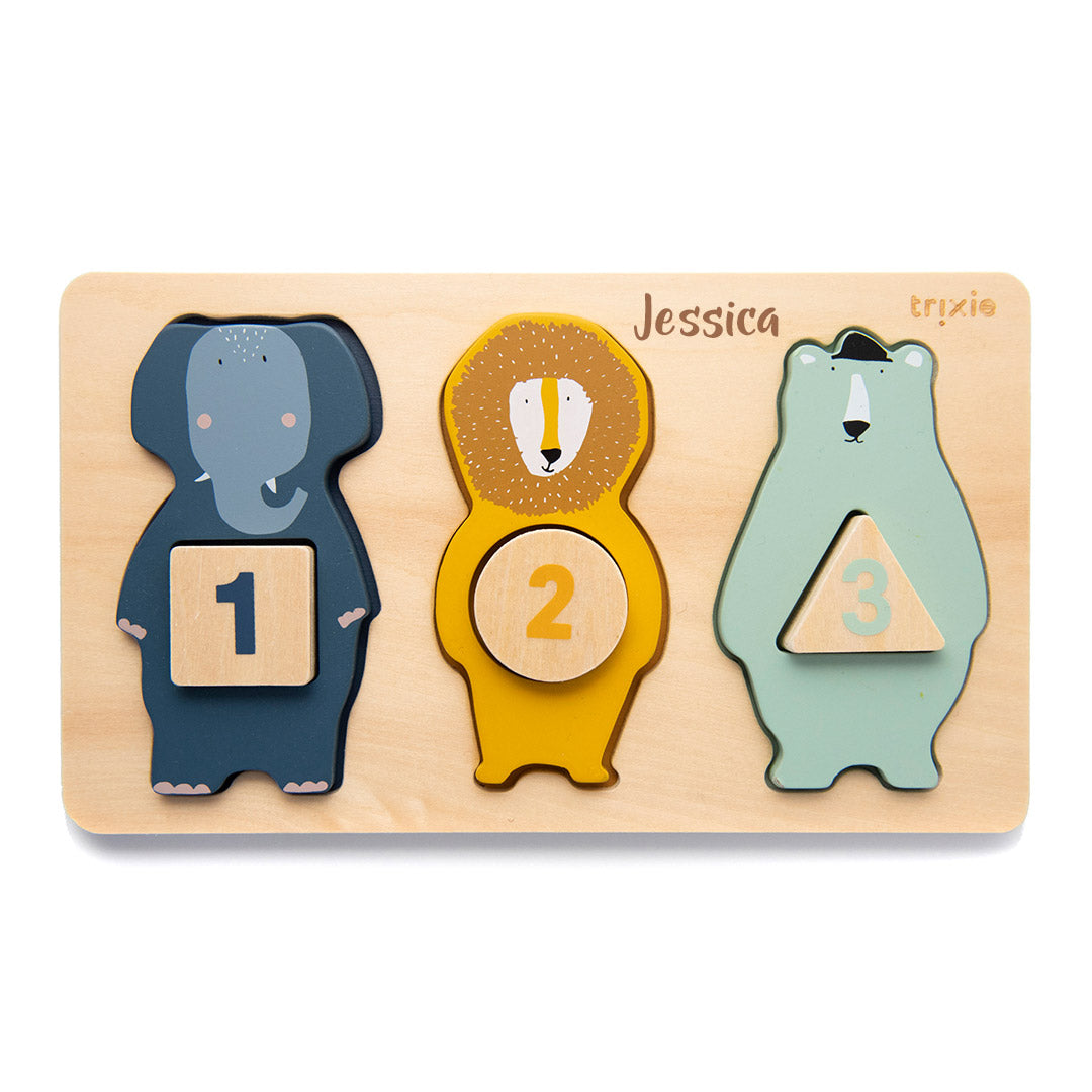 Trixie Zahlenpuzzle aus Holz ab 12 Monaten – personalisierbar