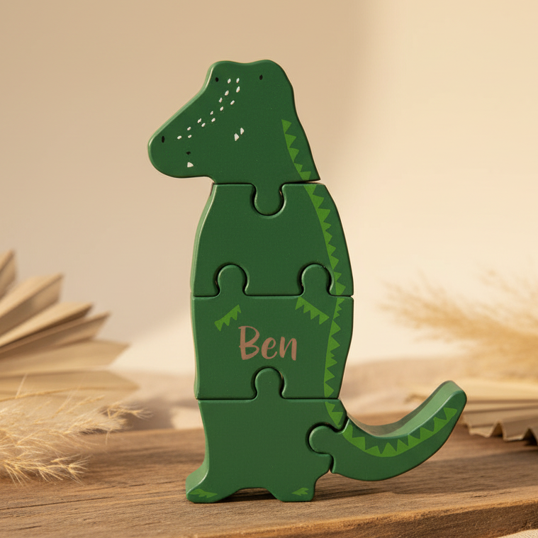 Trixie Holzpuzzle Herr Krokodil mit personalisierter Namensgravur