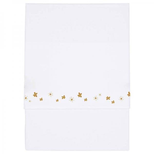 Cradle Sheet Little Pink Flowers embroidered 70×100 cm | Little Dutch