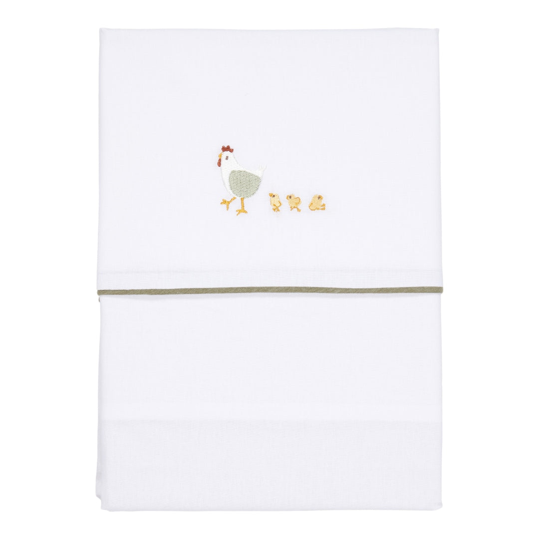 Wiegdeken geborduurd 70 x 100 cm - Little Farm | Little Dutch