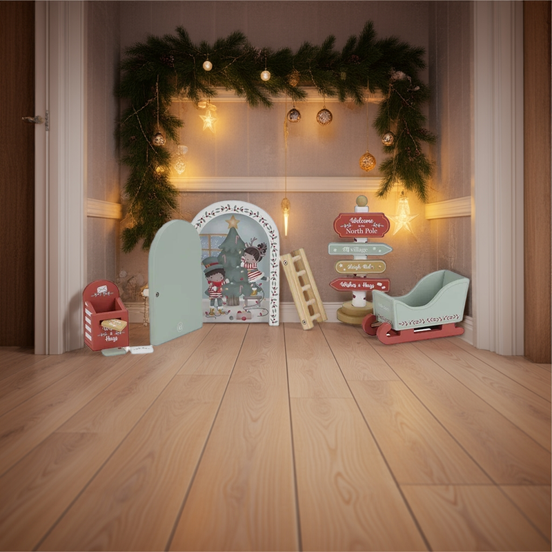 Wichteltür mit Zubehör aus Holz – weihnachtliches Set von Little Dutch
