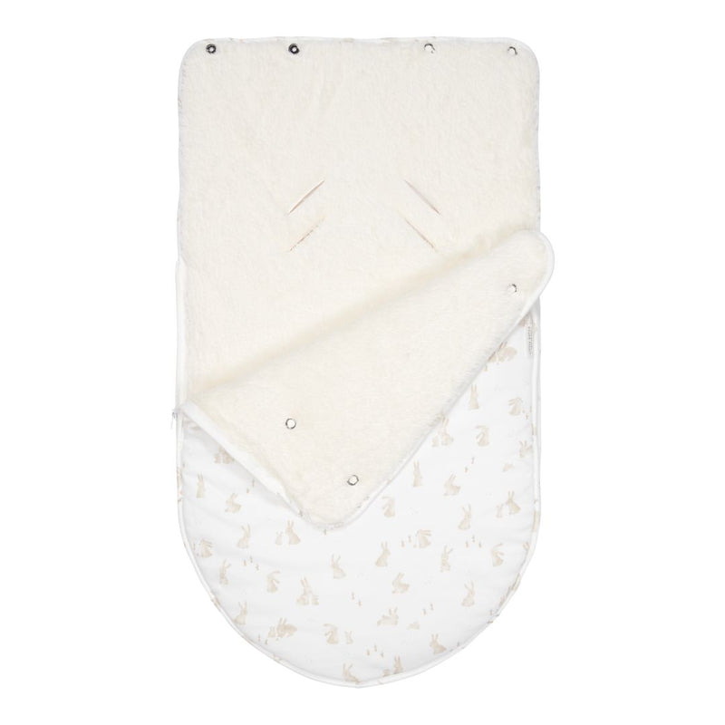 Babyschalen-Fußsack Baby Bunny mit Teddyfutter und Gurtöffnungen