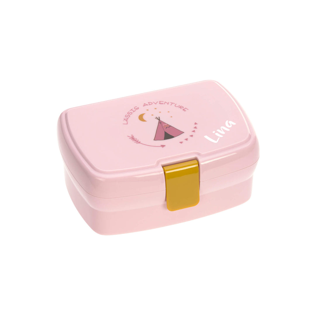 Lässig Adventure Tipi Brotdose Rosa mit herausnehmbarer Snackschale